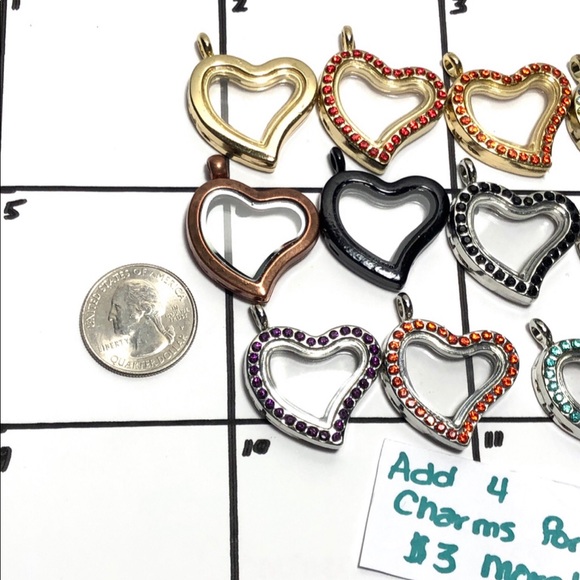 BL-#1.   Basic heart floating story lockets - Picture 4 of 10